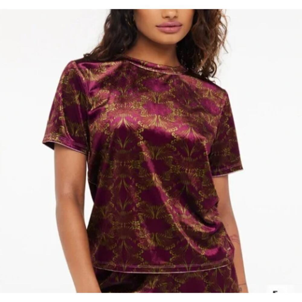 Savage Fenty Women’s‎ Psychedelic Velvet Sleep Top in Dazed 1X NWT